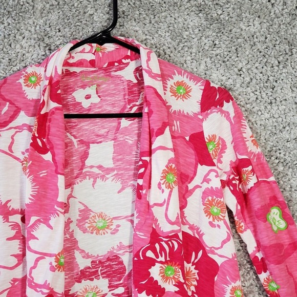 Lilly Pulitzer Women Floral Knit Cardigan Size Small Resort Casual Coastal Layer - Picture 3 of 11